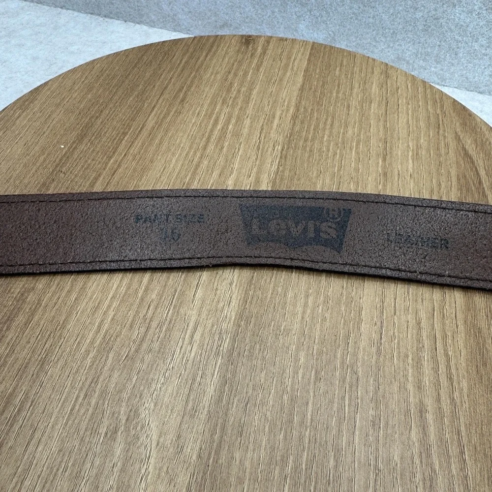 Levi's Belt Mens Pants Size 36 Brown Genuine Leather Belt Buckle Logo Adjustable